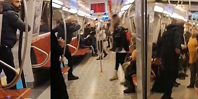 İstanbul'da metroda dehşet dolu anlar... Kadına bıçak salladı, küfürler yağdırdı