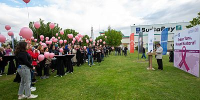 BURULAŞ’ta pembe balonlar gökyüzüne bırakıldı